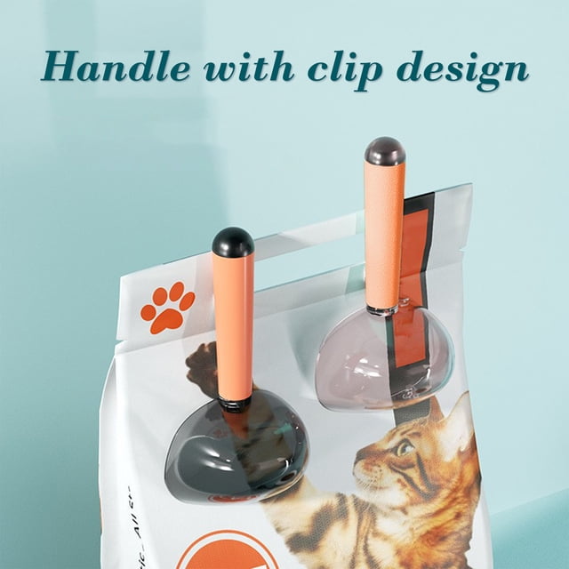 RKSTN Pick up Spoon Pet Grain Dogs Cats Grain with Clip Hygienic Feeding Dogs and Cats Universal Cats Food Large Capacity Easy to Use for Living Room Kitchen Gadgets