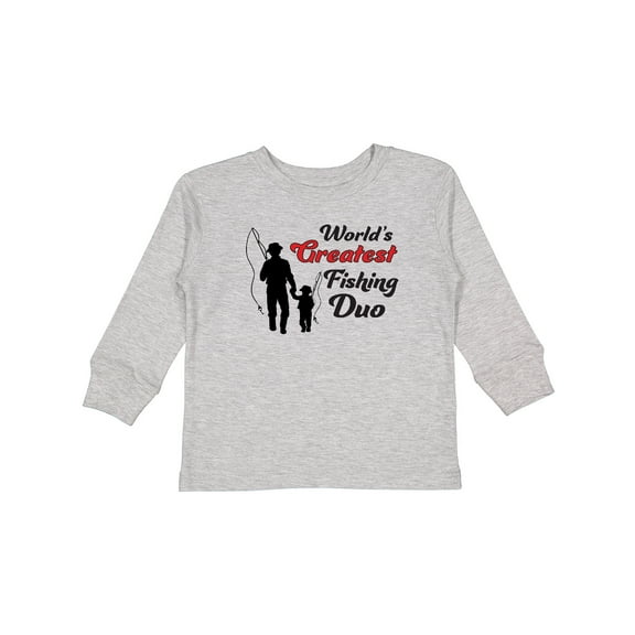 Inktastic World's Greatest Fishing Duo Boys or Girls Long Sleeve Toddler T-Shirt