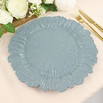 BalsaCircle 6 Dusty Blue 13" Acrylic Wooden Textured Round Reef Charger Plates