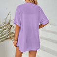 thumbnail image 5 of Jxximdong Tshirts for Women Womens 2023 Summer Lightweight Cardigan Short Sleeve Open Front Casual Loose Cover Ups Tops Blouse Purple Summer Tops M, 5 of 9