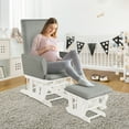 thumbnail image 4 of Costway Baby Nursery Relax Rocker Rocking Chair Glider & Ottoman Set w/Cushion 3-6 Years Grey, 4 of 11