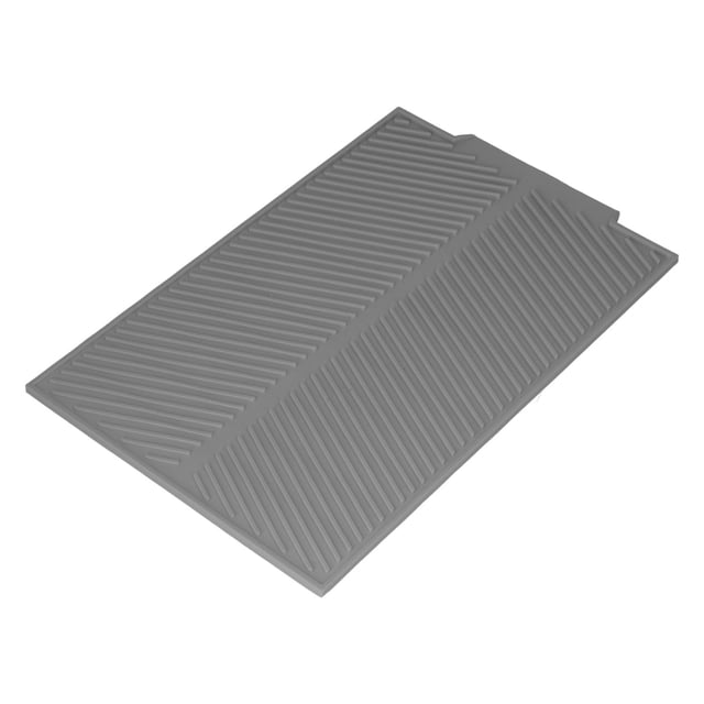 Heat Insulated Mat, Dishwasher Safe Drainable Silicone Material Multipurpose Dish Drying Pad For Kitchen Gray
