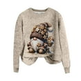 thumbnail image 4 of Christmas Sweaters for Women Novelty Funny 3D Xmas Print Long Sleeve Knitted Tops Holiday Casual Crew Neck Tunics, 4 of 4