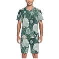 thumbnail image 5 of joogoo Men's Pajama Set Seashells Seaweed and Bubbles V-Neck Pj Shorts Set 2 Piece Loungewear Sleepwear S, 5 of 7