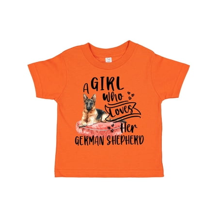 

Inktastic A Girl Who Loves Her German Shepherd Gift Toddler Boy or Toddler Girl T-Shirt