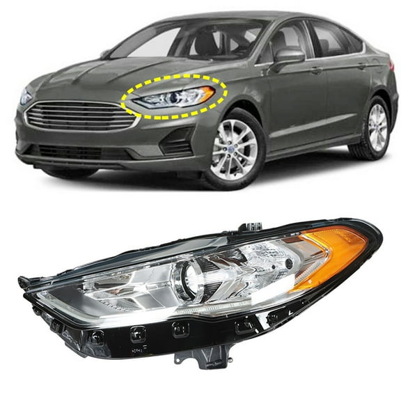 Headlight Halogen Headlamp Housing Assembly Fit for Ford Fusion 2017-2020 (Front Left Driver Side, without Bulb)