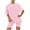 Pink, variant on Jamicy Super Soft Pajamas for Women Casual Home Wear Solid Color Round Neck Summer Short Sleeve Top with Shorts Comfortable Woemn's Pajamas Set