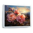 thumbnail image 2 of Designart "Enchanting Sunset Peonies I" Peonies Floater Framed Wall Decor, 2 of 5