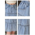 thumbnail image 6 of Girls Denim Skirt High Waist A-Line Jean Skirt Knee Length Trendy Jeans Skorts Summer Outfits for Girls (2-Blue 11-12), 6 of 7