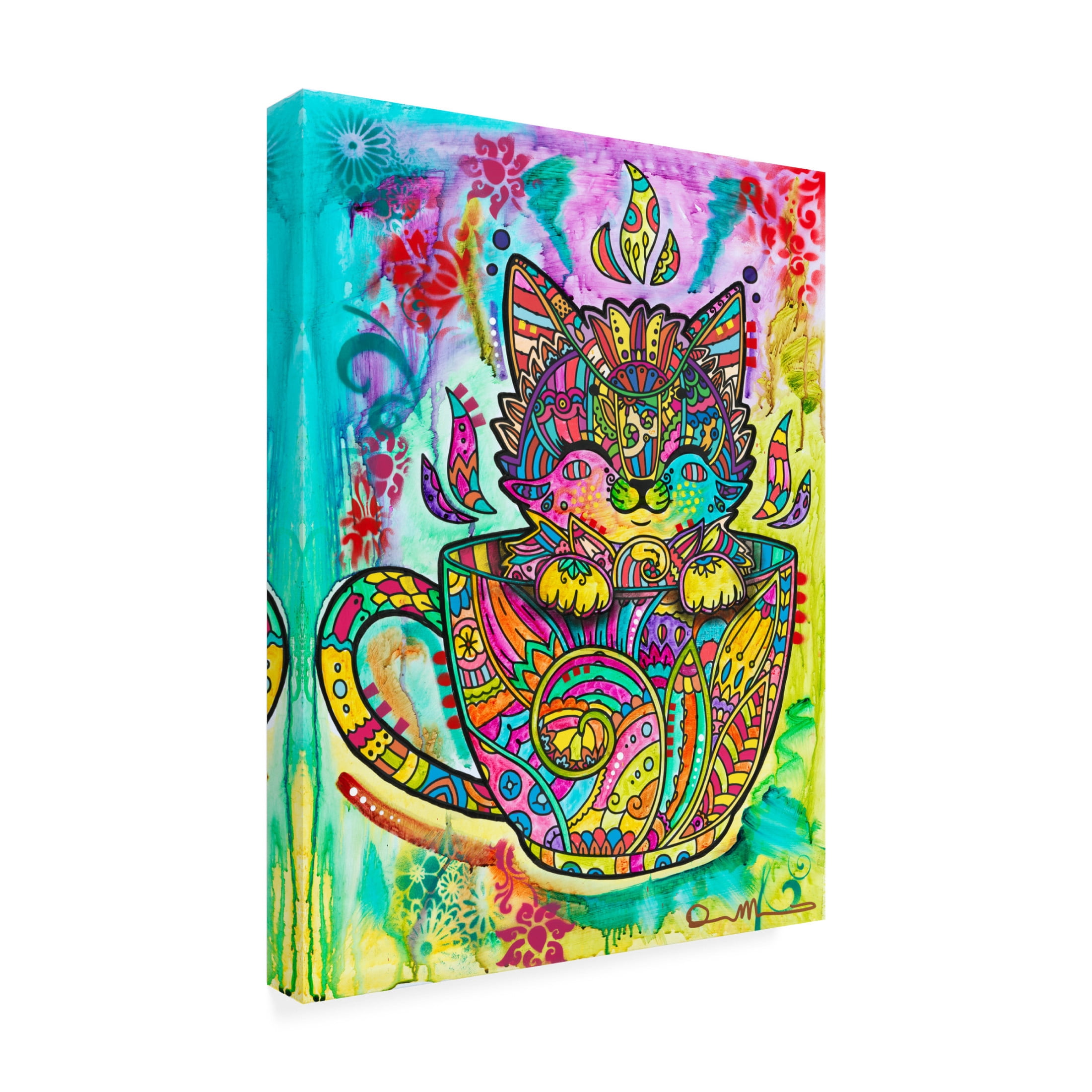 Canvas Wall Art - Dean Russo 'Kitten in a Mug' Wall Art for Living Room, Bedroom, or Office Décor by Trademark Fine Art - 14 x 19 Inches