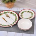 thumbnail image 1 of Holiday Time Red Holly Berry Ceramic Dinnerware Set ,12 Pieces, 1 of 6