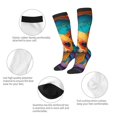 thumbnail image 3 of Xecao Colorful Textured Chihuahua Print Compression Socks for Both Men And Women for Running, Travel, Flight, Nurse, 3 of 6