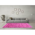 thumbnail image 3 of Ahgly Company Indoor Round Abstract Pink Modern Area Rugs, 6' Round, 3 of 4
