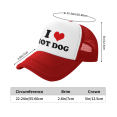 thumbnail image 3 of I Heart Hot Dog Love Food Funny Trucker Hat Mesh Cap Unisex Red, 3 of 5