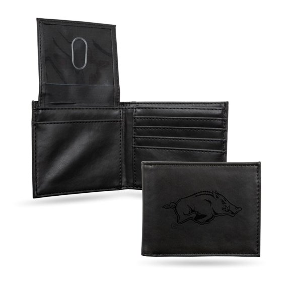 Arkansas Razorback's Black Bilfold Wallet with clear ID display