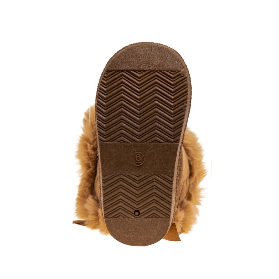 Josmo Girls Classic Simple Faux Fur Cozy Winter Boots - Wheat, 13