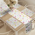 thumbnail image 2 of Ambesonne Yellow and Blue Table Runner & Placemats, Stripes Tulips, Placemat 4 pcs + Runner 12"x90", Pink Yellow Pale Blue, 2 of 2