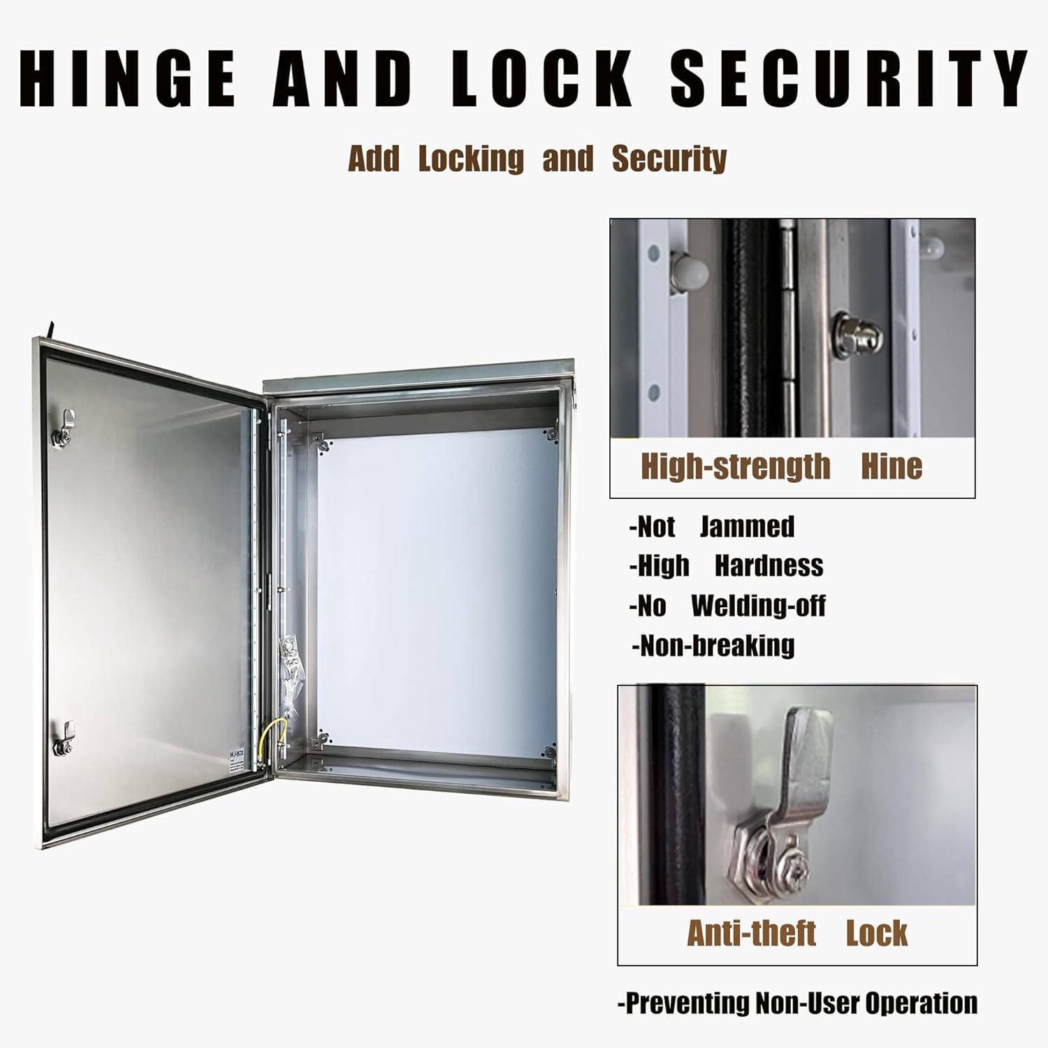 MJBOX SD-17x12x6 Steel Electrical Enclosure Box - Double Compartment Design, Indoor Outdoor Protective Junction Box