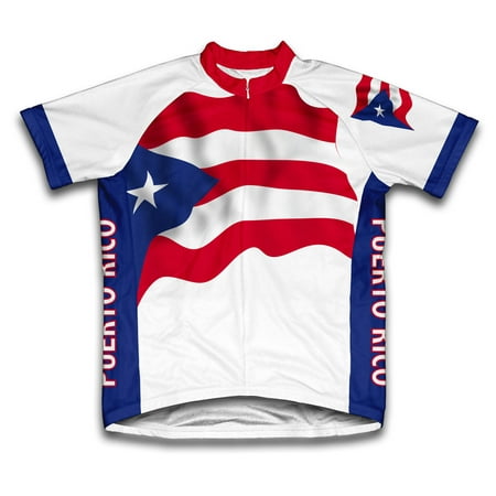 Puerto Rico Flag Short Sleeve Cycling Jersey  for Men - Size