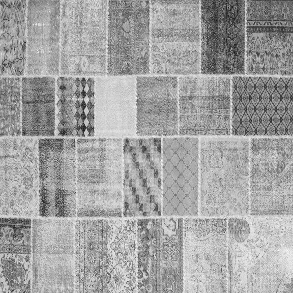 Ahgly Company Indoor Square Patchwork Gray Transitional Area Rugs, 6' Square