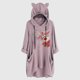 thumbnail image 2 of Top de manga larga con cuello redondo y capucha para mujer con estampado navideño y bolsillo suelto para mujer Pompotops FGAJ11089, 2 of 6