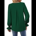thumbnail image 4 of Blusas de Larga para Mujer 2025, Elegantes, Informales, con Cuello en V, Tipo Túnica, Blusa Holgada de para el Trabajo. Verde S, 4 of 5