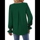 thumbnail image 4 of Blusas de Larga para Mujer 2025, Elegantes, Informales, con Cuello en V, Tipo Túnica, Blusa Holgada de para el Trabajo. Verde L, 4 of 5