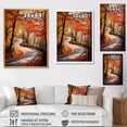 thumbnail image 4 of Designart "Embrace of Autumn's Road into the Forest I" Landscapes Canvas Wall Art - Modern Red Road Entryway Wall Art Print, 4 of 6
