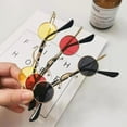 thumbnail image 2 of Ultra Small Frame Round Retro Sunglasses for Men and Women Mini Small Round Frame Table Mirror Glasses Hip-Hop Sunglasses, 2 of 5