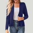 thumbnail image 2 of Feancey Ribbed Knit Shrug Cardigans for Women Lightweight Cropped Open Front Sweaters Fall Dressy Casual Office Sweater Jackets Tunic Cardigan Top Outwear Deal of The Day Dark Blue XXL, 2 of 7