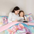 thumbnail image 6 of Feelyou 3D Bowknot Unicorn Bedding Comforter Set for Kids, Fairy Tale Galaxy Twin Comforter Sets, Dreamy Animal Theme Reversible Bedding Set, Lightweight Room Decor, 2-Piece, 6 of 9