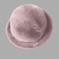 thumbnail image 6 of Cutuoiiu Cold Weather Hat for Women Solid Color Fuzzy Rolled Brim Bucket Hat Soft Plush Winter Warm Fisherman Cap for Daily Outdoor, 6 of 7