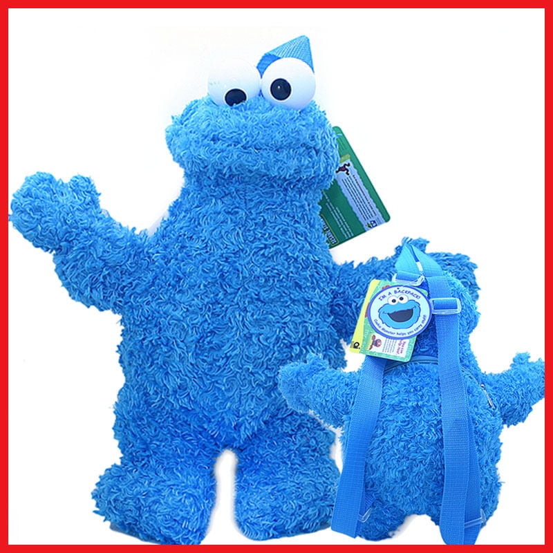 cookie monster toy with backpack