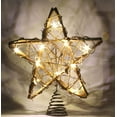 thumbnail image 2 of ShenMo Star Rattan Christmas Tree Topper Natural Star Tree Topper Christmas Tree and Holiday Seasonal Decoration Suitable for General Size Christmas Tree 25cm 2pcs(G), 2 of 5