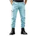 thumbnail image 5 of SAWOBUUN Mens Cargo Jogger Pants Elastic Waist Casual Pants Slim Fit Outdoor Work Hiking Joggers with Multi Pockets, 5 of 6