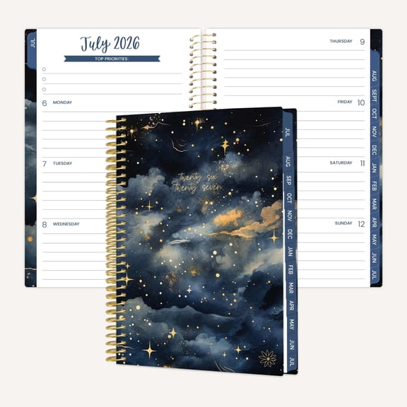 bloom daily planners 2026-2027 Academic Pocket Planner, 13 Month Weekly & Monthly, 4" x 6", Midnight Sky