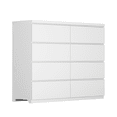 thumbnail image 6 of Hassch Dresser with 8 Storage Drawers for Bedroom, 47.2" Chest of Drawers for Living Room, Entryway, White, 6 of 8