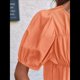 thumbnail image 5 of Camisetas Babydoll Peplum con Mangas Abullonadas para Mujer, de Algodón Ahumado Plisado, Holgadas e Informales, de Verano. Color Naranja L, 5 of 10