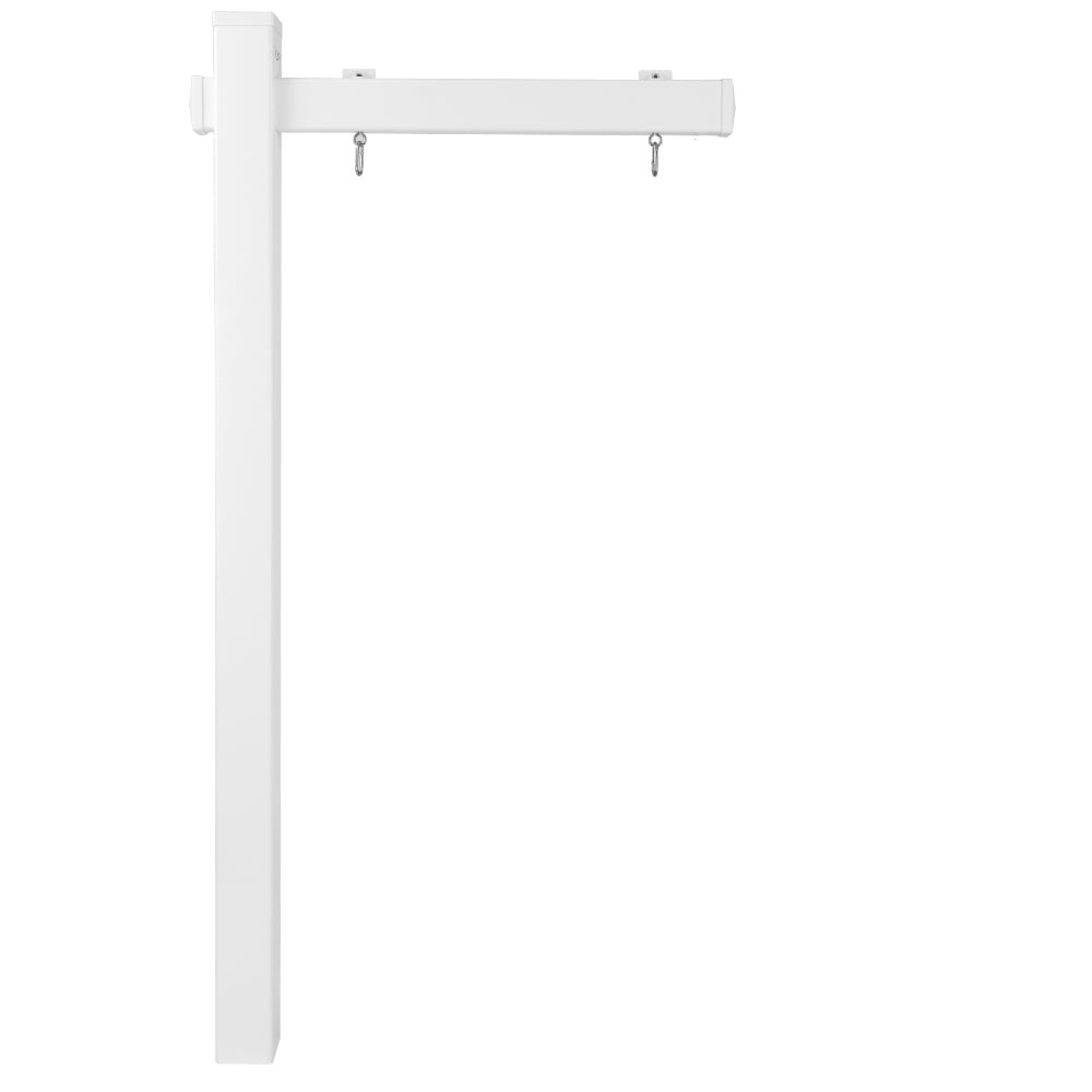 VINGLI 6' Vinyl PVC Real Estate Sign Post for Sale Hanging Ads, 36" Arm Holds up to 24" Sign-White