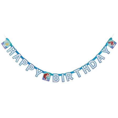 The Little Mermaid Birthday Party Banner, 7.59 ft.