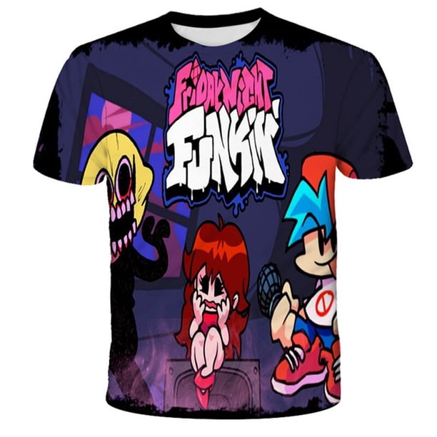 Camisetas de Fridany Night Funkin para niños, ropa para niños y niñas, camisetas de manga corta, ropa para niños, camisetas de dibujos animados, disfraces 7T Gao Jinjia LED
