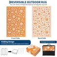 thumbnail image 4 of Garvee 8'x10' Outdoor Rug Waterproof Floral Camping Carpet, Reversible Plastic Straw Rug Outdoor Rug for Patio RV Balcony Backyard, Orange, 4 of 6