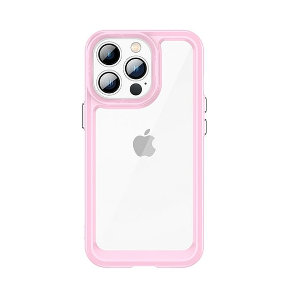 SaniMore iPhone 14 Pro Case (6.1 inch 2022 Release), Soft Shockproof TPU Bumper Crystal-clear PC Back No-yellowing Anti-drop Ultra-slim Lightweight Rugged Cover For iPhone 14 Pro, Pink