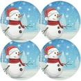 thumbnail image 2 of GZHJMY Christmas Snowman Round Placemats Non-Slip Washable Polyester Table Mats Set of 6 Heat Resistant Placemats for Kitchen Dining Table Decoration, 2 of 7