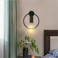 thumbnail image 6 of EIMELI Black-1 Pack Lighting Modern Wall Sconces Brass 1-Light Wall Mounted Light Mid Century Circle Wall Lamps Living Room Decor Vanity Light (Bulb not included), 6 of 6