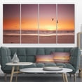 thumbnail image 1 of Beach Sunset and Sea Gulls - Modern Seashore Canvas Art, 1 of 3