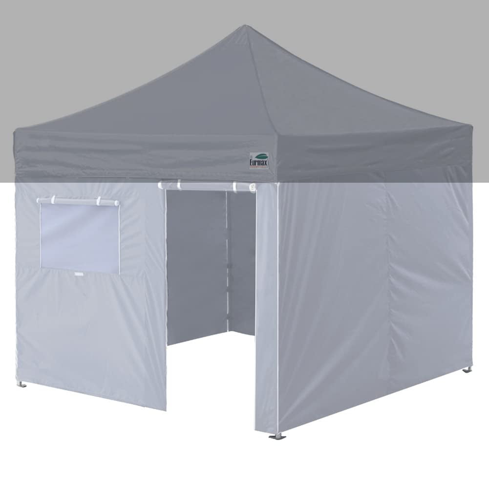 Eurmax Full Zippered Walls for 10 x 10 Easy Pop Up Canopy Tent,Enclosure Sidewall Kit with Roller Up Mesh Window and Door,4 Walls ONLY,Dark Red