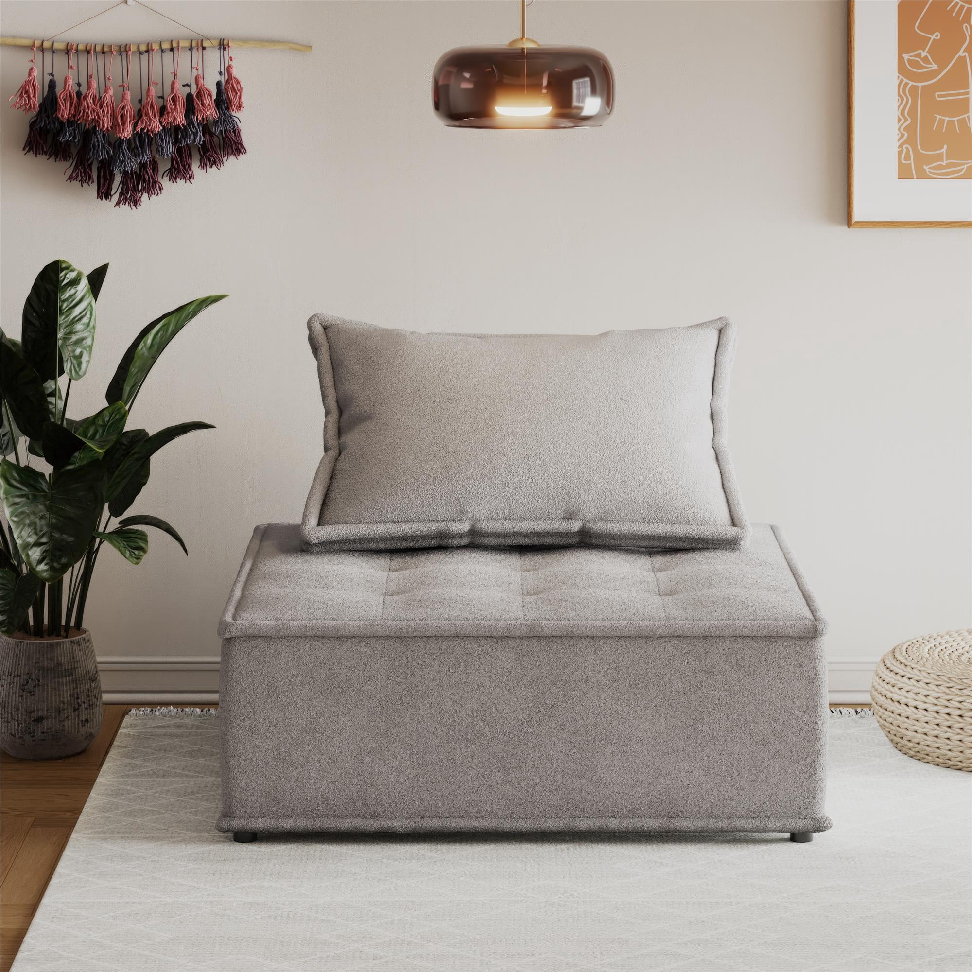 DHP Paloma Upholstered Accent Chair, Textured Taupe Fabric