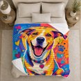 thumbnail image 5 of Vibrant Joyful Dog Portrait Hearts, Cozy Pet Portrait Pattern, Warm Flannel Blanket for Living Room and Bedroom, Dog Lovers Just Because Gift, Pet Lover Home Decor, 5 of 9