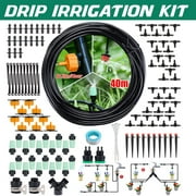 DIY irrigation system, 147pcs 131ft/40M Drip Irrigation Kit, Automatic Water System, Self Watering Irrigation System Kit for Outdoor Garden Greenhouse, Potted Plants, lawn and Tree.